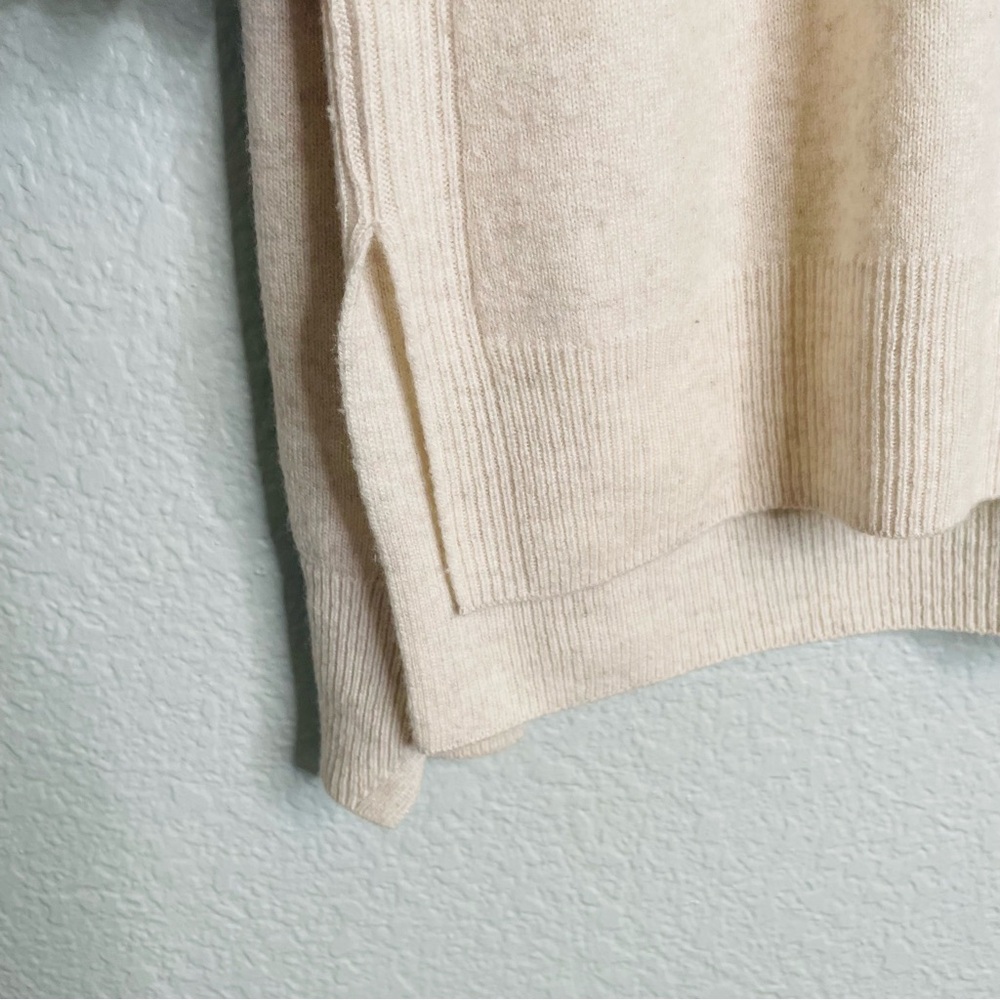 Vince Heather White Wool Cashmere Mock Neck Cozy Neutral Casual Sweater | Large - Picture 3 of 6